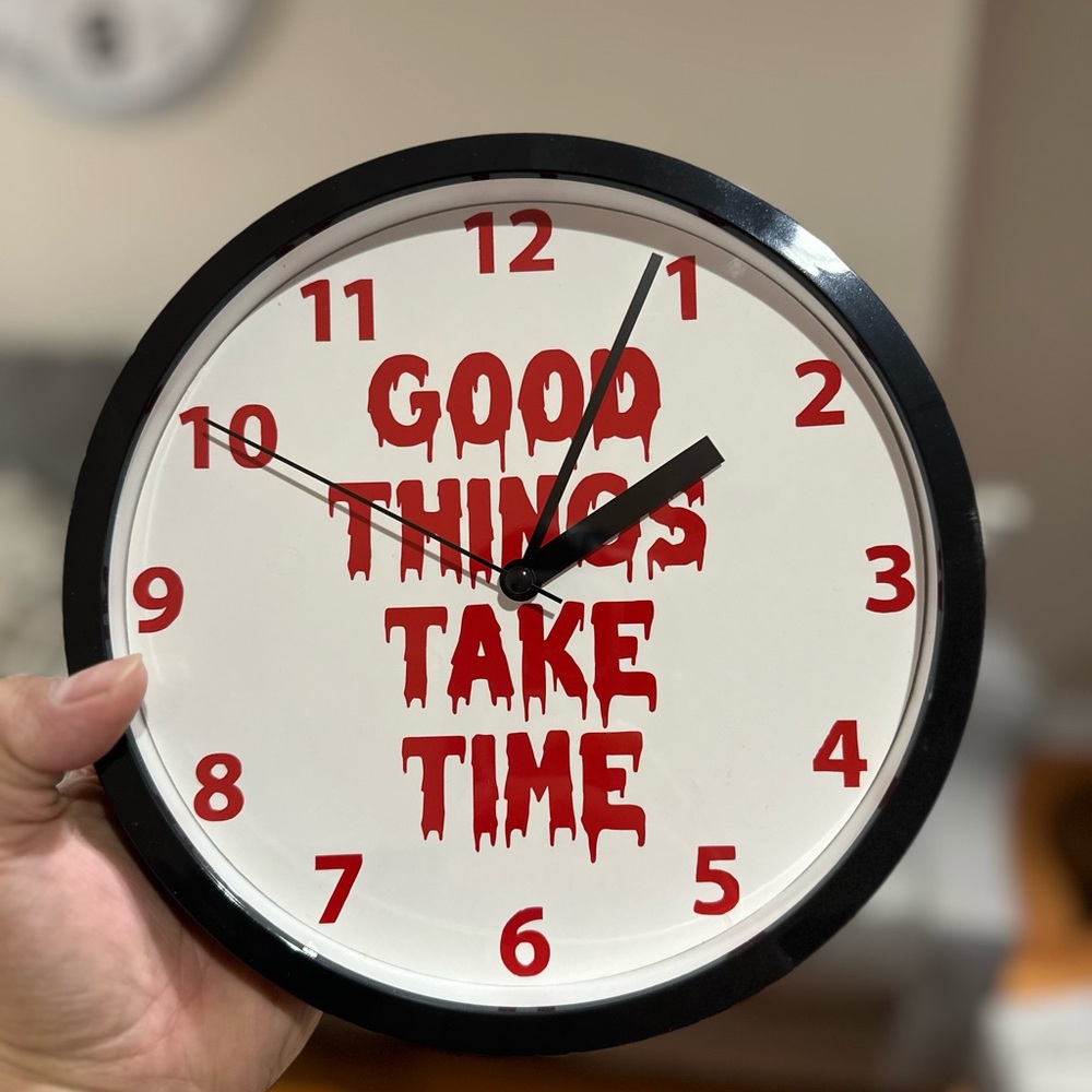 Custom wall clock ( Good Things Take Time ) - Picture 2 of 9